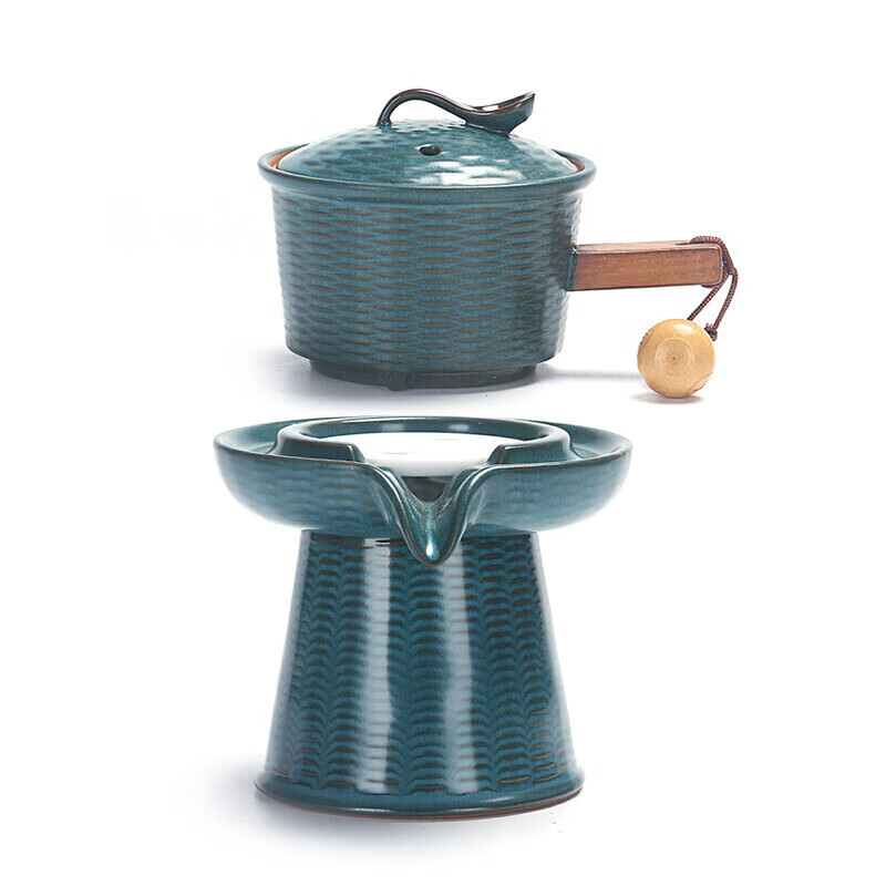 囤柒懒人茶具自动旋转出水懒人石磨茶具单个旋转出水功夫茶壶复古自动