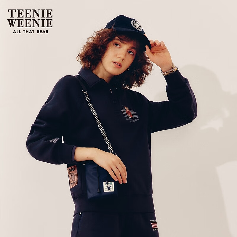 Teenie Weenie小熊运动型手机包收纳包单肩斜跨包女秋冬 藏青色 FRE怎么看?