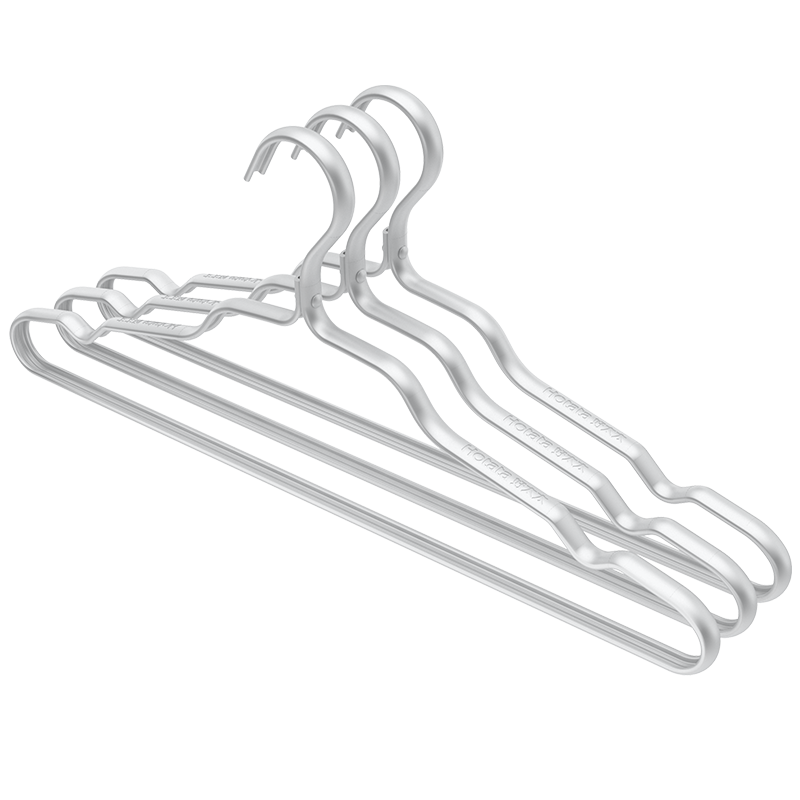 好太太铝合金晾衣架防滑家用晒衣架子防水耐用挂衣架 DY39亮银色【全铝金属套装衣架16支装】