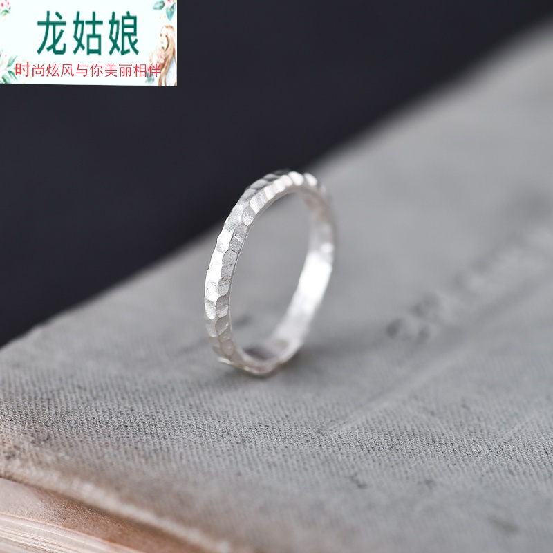 龙姑娘泰国清迈99足银食指手工戒指女时尚个性古银宽大气银饰礼物 1号
