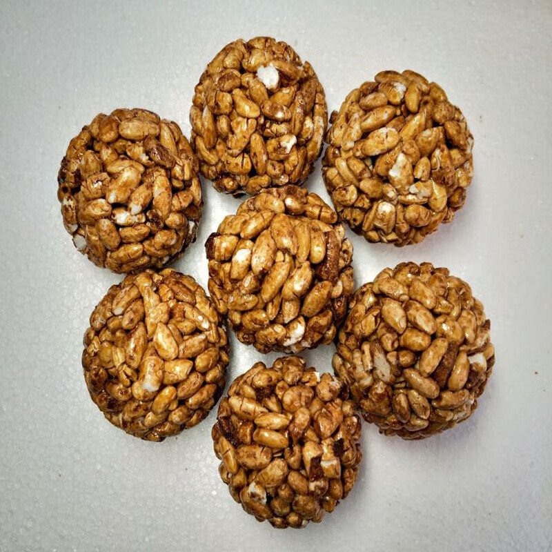 虎钢馋老式爆米花球花米团大米花球红糖米花团米花糖怀旧零食250g