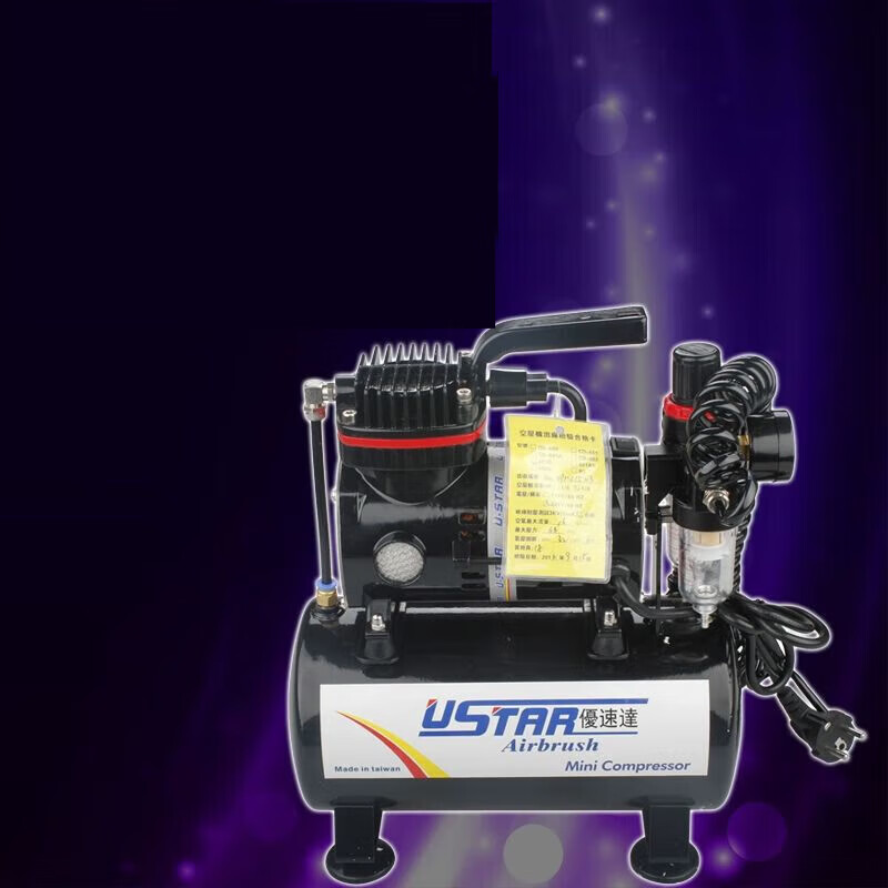 优速达cd-601g无噪音小气泵 无油迷你空压机 喷画泵 黑色cd-601