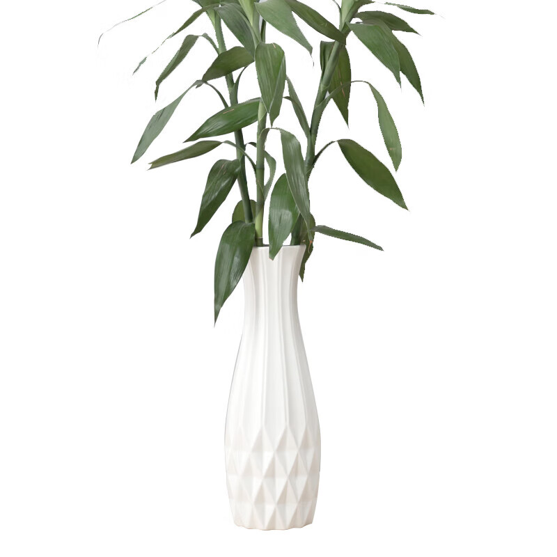 泰瑞格转运竹花瓶 花插 富贵竹落地大花瓶 陶瓷花瓶简约现代 反口棱角