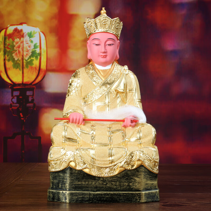 普庵祖师 佛像家用供奉香樟木神像家居摆件 普庵像 12寸