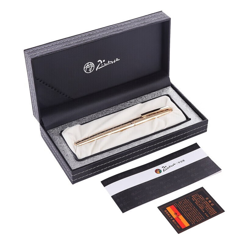 毕加索(Pimio)钢笔918财务美工商务办公高档暗尖美工笔917书法练字签名弯尖美工笔节日送礼钢笔 918全金色财务弯尖美工(0.7mm)礼盒装