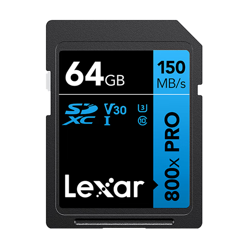 雷克沙(lexar) sd卡 800x 150m/s u3 摄像单反相机内存卡储存卡 64g