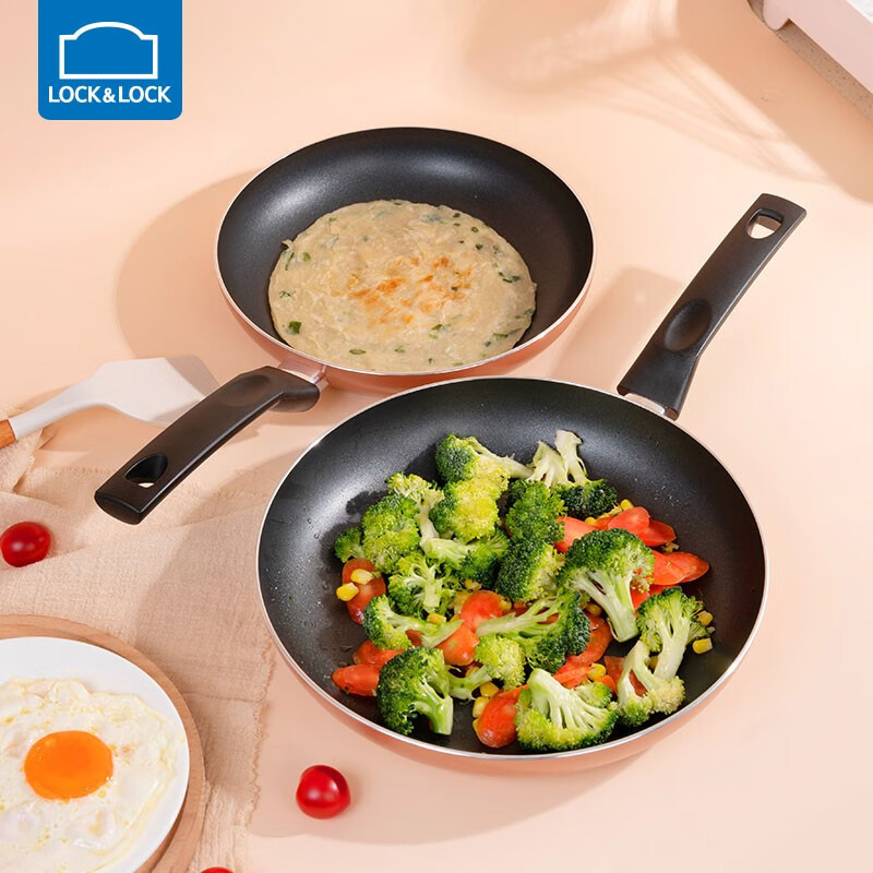 乐扣乐扣（LOCK&LOCK）不粘煎锅平底锅加高牛排锅炒菜锅家用多功能锅煎蛋锅电磁炉通用 24cm