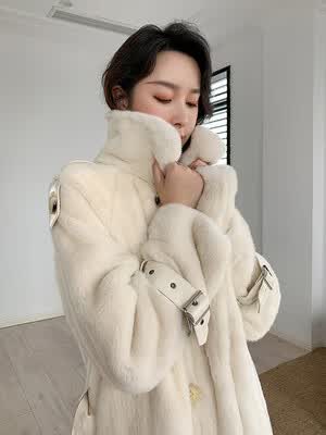 她芙（tafu）天鹅绒貂皮大衣皮草外套女2023冬季新款气质名媛中长款过膝水貂毛 珍珠白 M怎么样,好用不?
