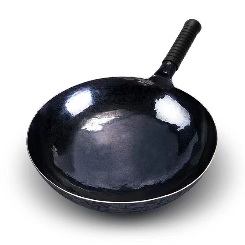 【保正宗】章丘手工铁锅旗舰黑锅燃气电磁炉炒锅炒菜锅家用不粘锅 平底古法黑锅36cm送盖铲勺6-9人