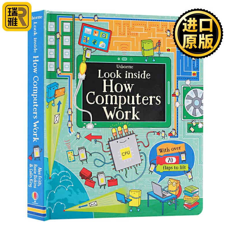 英文原版 尤斯伯恩看里面系列 电脑的原理 usborne look inside how