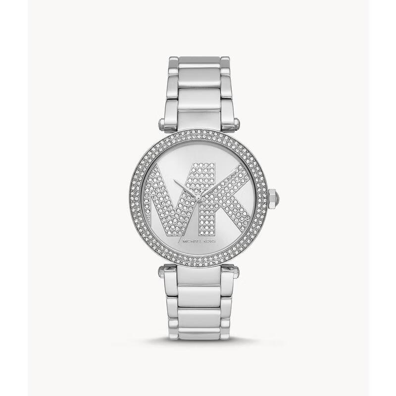 kors)女士手表 three-hand 满天星三指针镶晶盘钢带石英腕表 mk6658