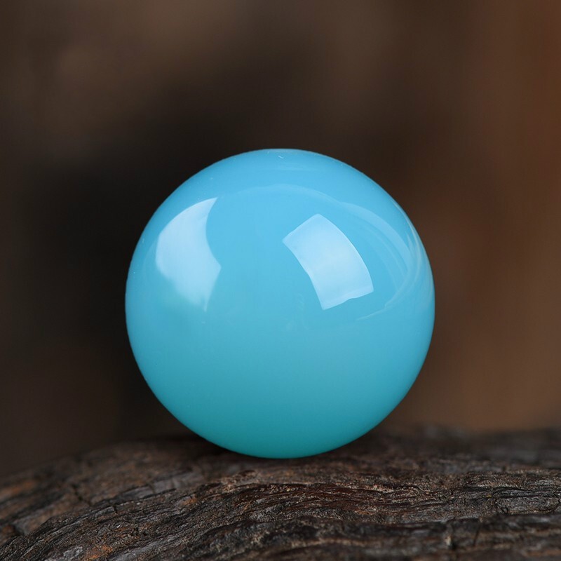 豪珠 7a天然冰种台湾蓝玉髓单珠散珠圆珠 多宝手串配珠串珠隔珠星月