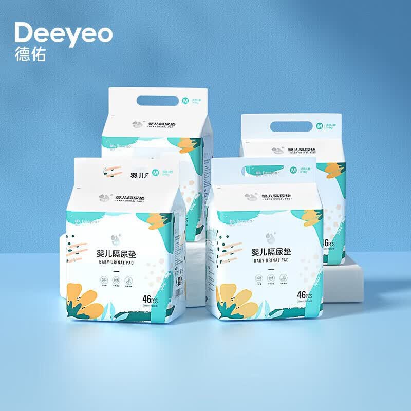 德佑婴儿童隔尿垫一次性防水透气不可洗护理垫新生宝宝用品产褥垫 【银装M码46片/包】*4包怎么看?