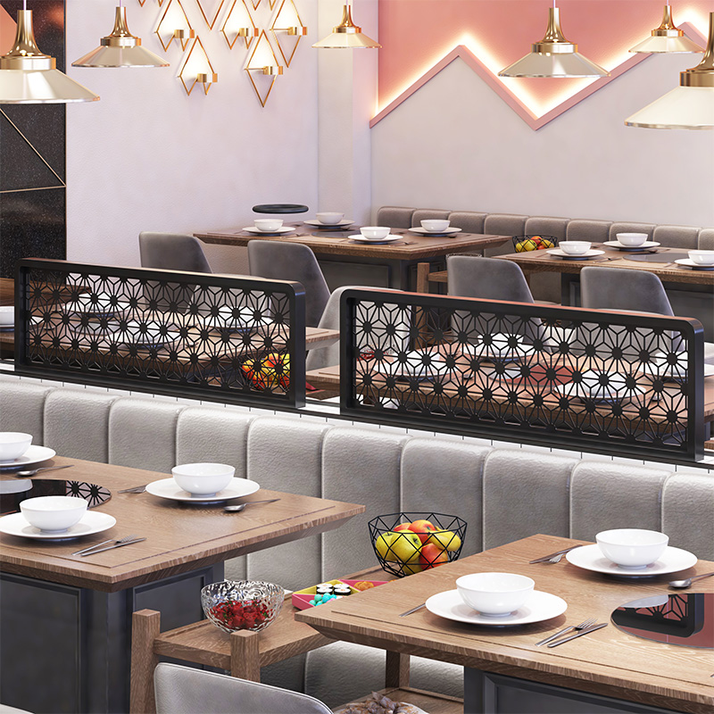定制卡座隔断餐厅围栏装饰餐饮火锅饭店镂空矮不锈钢半墙挡板 款式二