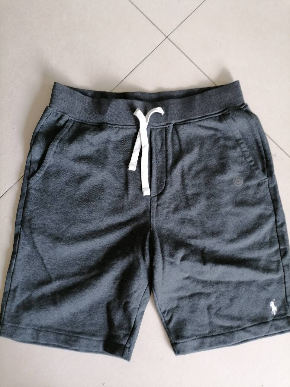 圣马奇保罗短裤男美式潮流马标刺绣五分裤夏季新款男士休闲运动中 深