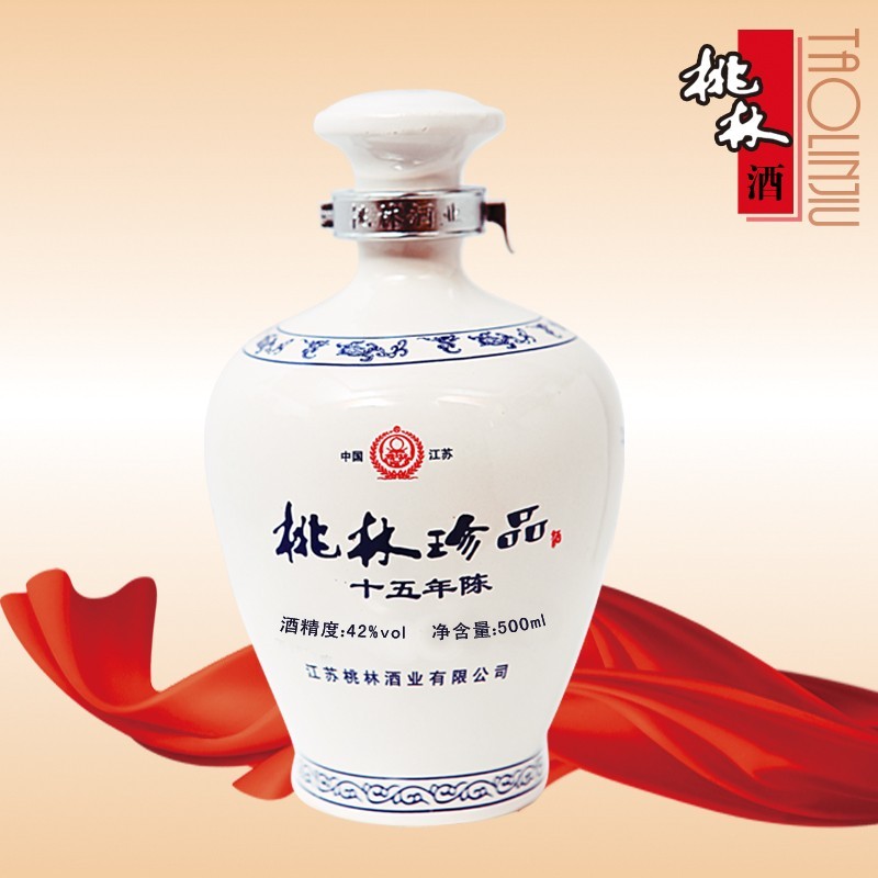 桃林江苏桃林酒 绵柔苏酒纯粮良心口粮酒42度浓香桃林珍品十五年白坛