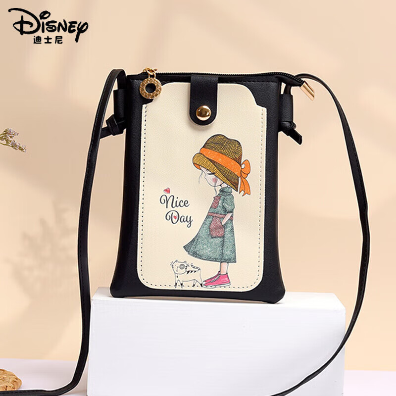迪士尼（Disney）手机包女斜挎2024新款韩版可爱洋气高级感迷你小包包单肩包零钱包 猫咪女孩