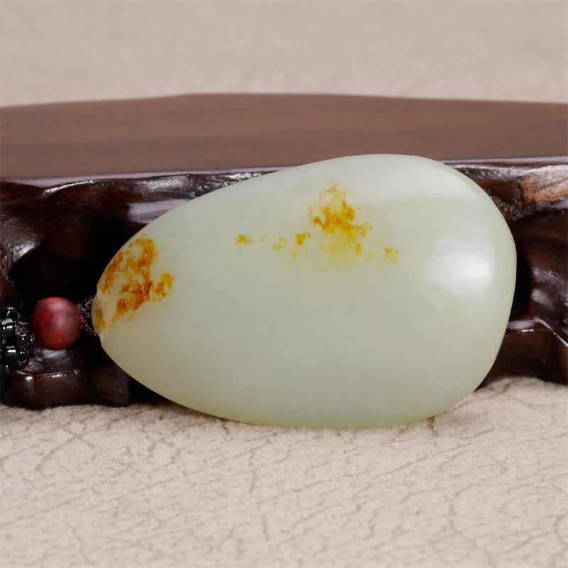 晶之雪和田玉料吊坠 原石无雕刻随型挂件 青白玉优化皮色玉挂件 吊坠