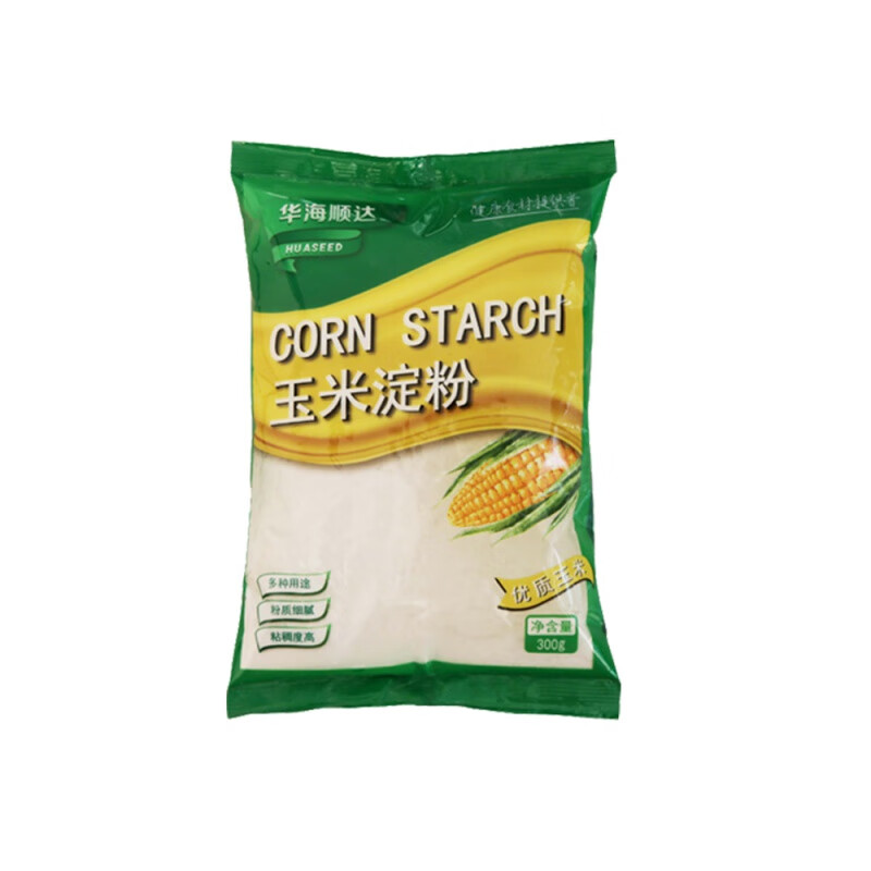 華海順達食用玉米淀粉 300g/袋裝 食用勾芡烘焙烹飪玉米粉嫩肉粉生粉 玉米淀粉3袋 