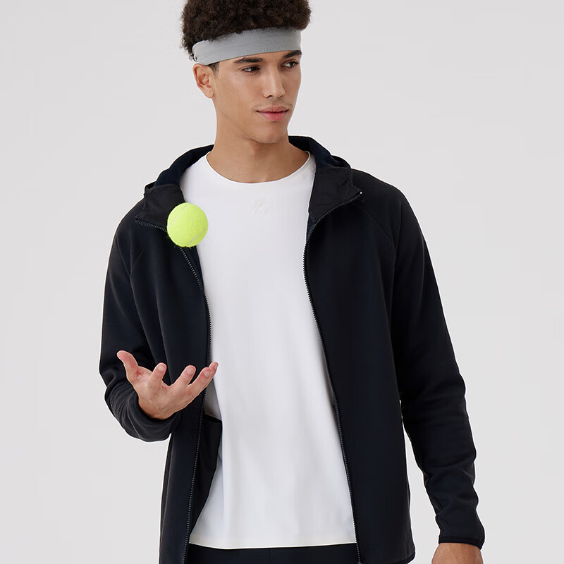 TAGX 探观抓绒外套男士早春新款纯色保暖抑菌连帽户外运动外塔夹克上衣 礁石黑 M 京东折扣/优惠券