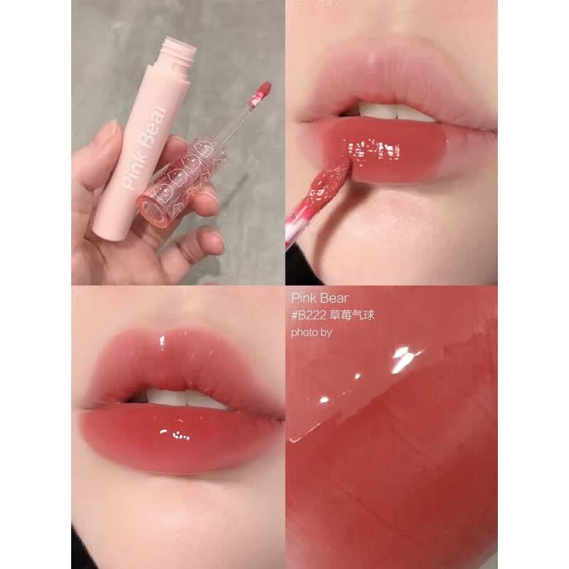 皮可熊现 唇釉loopy联名口红a270小海狸限定小灯泡唇蜜女不沾杯不掉色皮克熊pinkbear母亲情人节520送礼物女 【泡泡水光】B222 草莓气球 HOT
