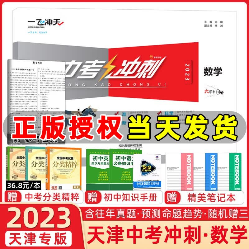 2023天津一飞冲天中考冲刺数学中考模拟试卷初三总复习押题卷 天津初三九年级数学冲刺复习卷 中考数学