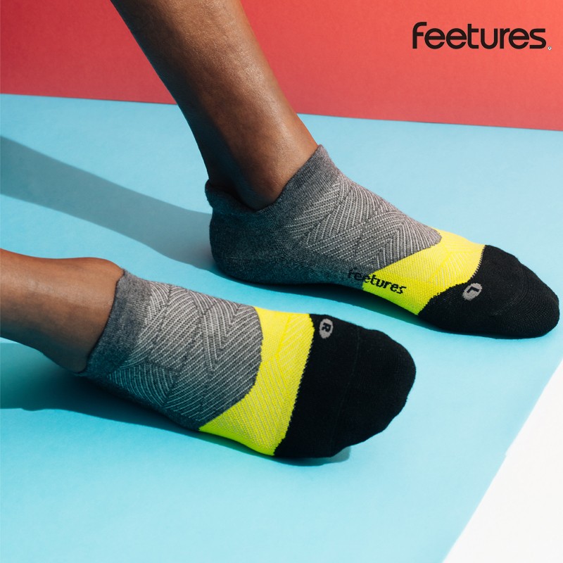 feetures飞鹊美国专业跑步袜马拉松越野运动袜男女短中长筒袜子压缩减震袜 终极缓冲款-中帮-06819 M (38-41)
