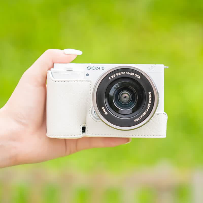 埠帝适用索尼zve10相机包a6700保护套a7m4壳a7c底座a7r4皮套a7r5配件a6400 zve10白色保护套现货
