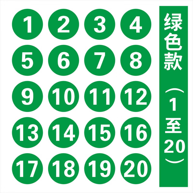 梦倾城圆形防水不干胶贴流水号数字楼层装饰贴纸号码餐桌文件编号选手