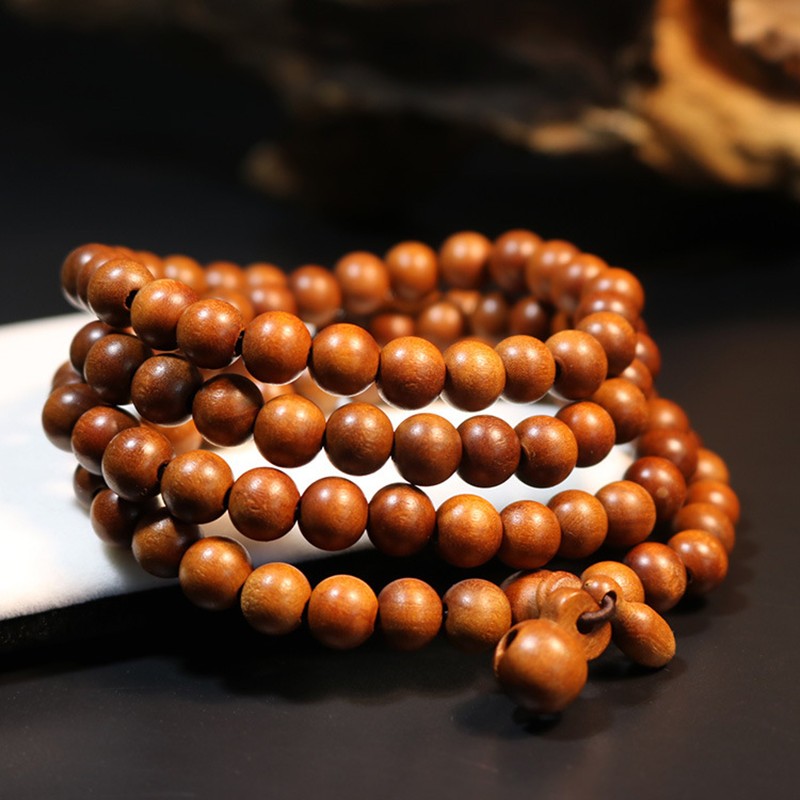 SNQP天然正宗肥城顆老料桃木手鏈 男女士情侶款手串飾品禮品 6mm*108顆