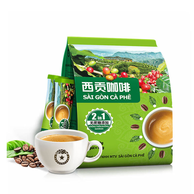 西貢越南進(jìn)口 西貢二合一冰咖啡360g(30條)無(wú)蔗糖速溶咖啡沖飲無(wú) 360g