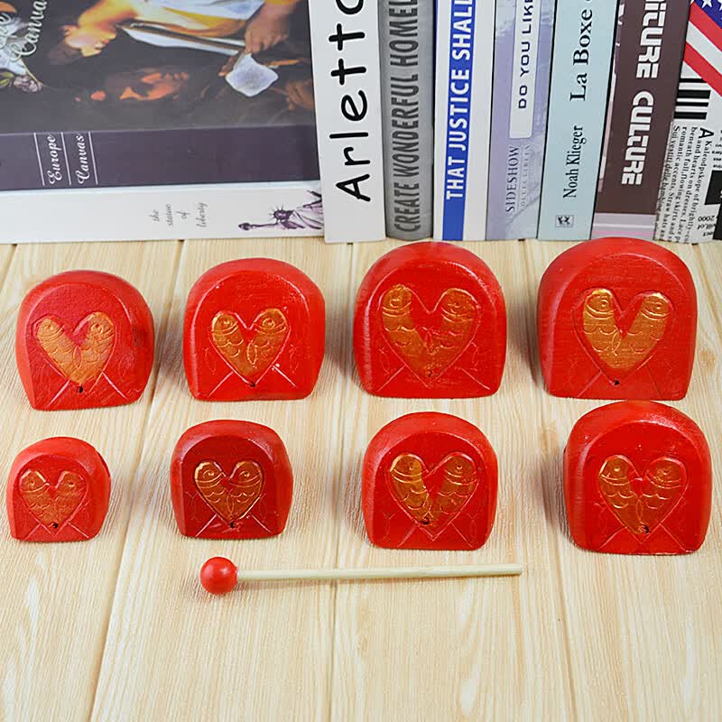 clcey儿童幼教木鱼早教奥尔夫打击乐器实木响桶幼儿园音乐教具梆子 一