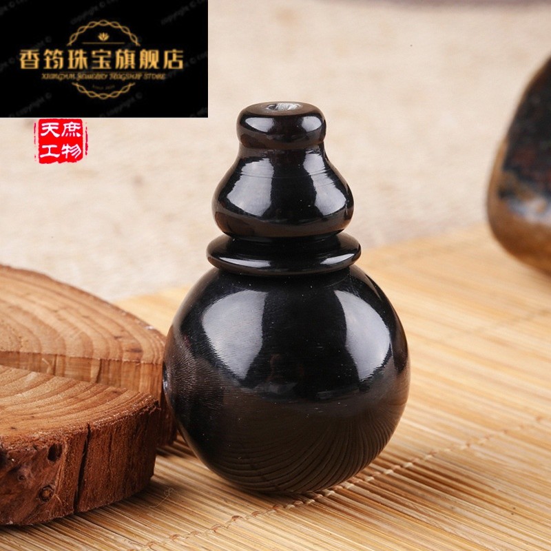 仙来阁  黑水牛角佛头三通正圆 黑色打磨抛光佛珠手串配饰diy饰品配件