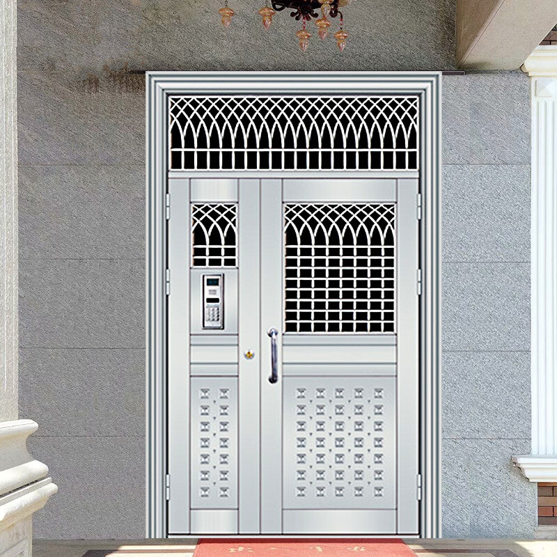 定做不锈钢门子母门室外进户门单元门楼宇对讲门工程玻璃门沾运