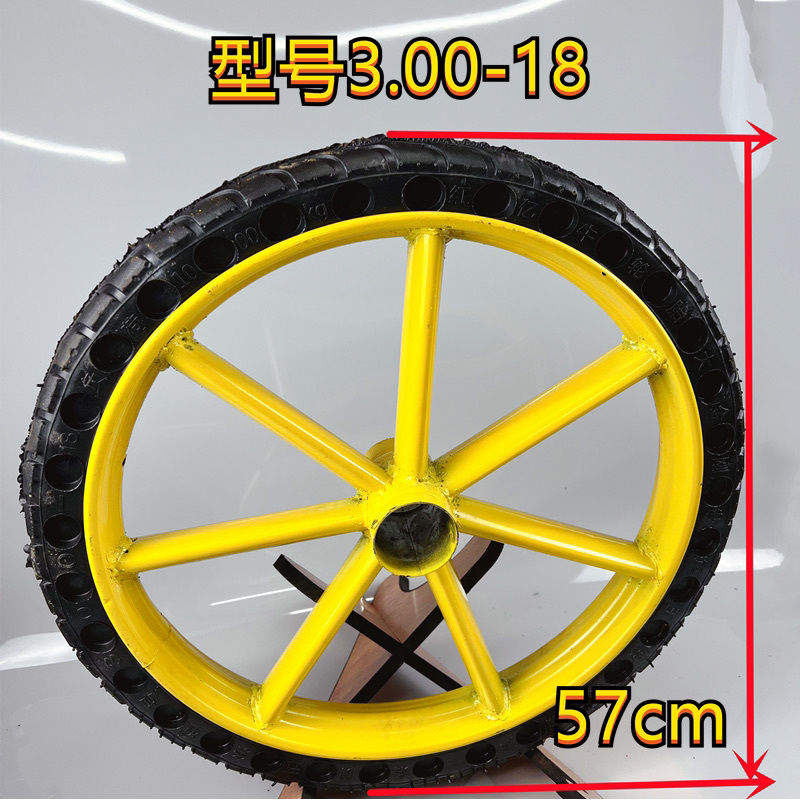 TLXT翻人力勞動車工程實心輪充氣輪建筑工地手推車3.00-18輪斗車輪胎 礦石耐磨實心輪單個