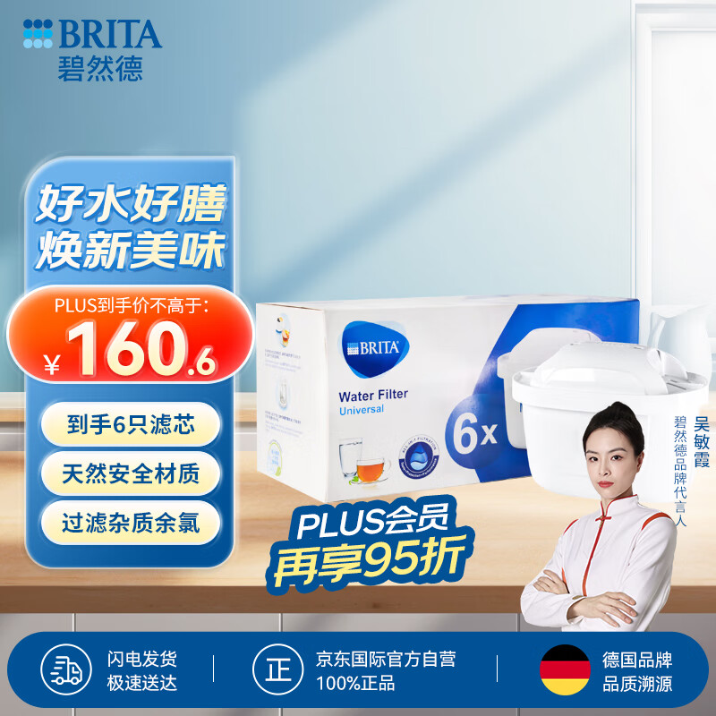 碧然德（BRITA）滤水壶滤芯 Maxtra+多效滤芯6只装 过滤器净水器滤芯 碧然德滤芯