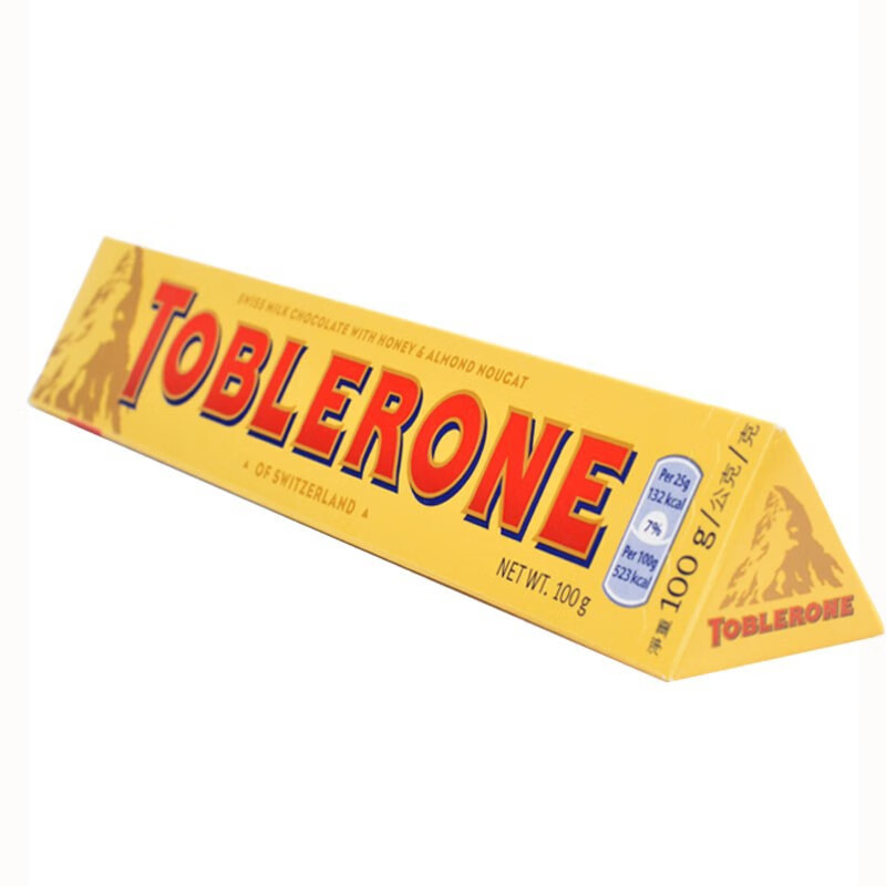 三角（Toblerone）瑞士三角堅(jiān)果巧克力TOBLERONE 巧克力100g休閑食品零食喜糖 牛奶味100g*3條 袋裝 300g