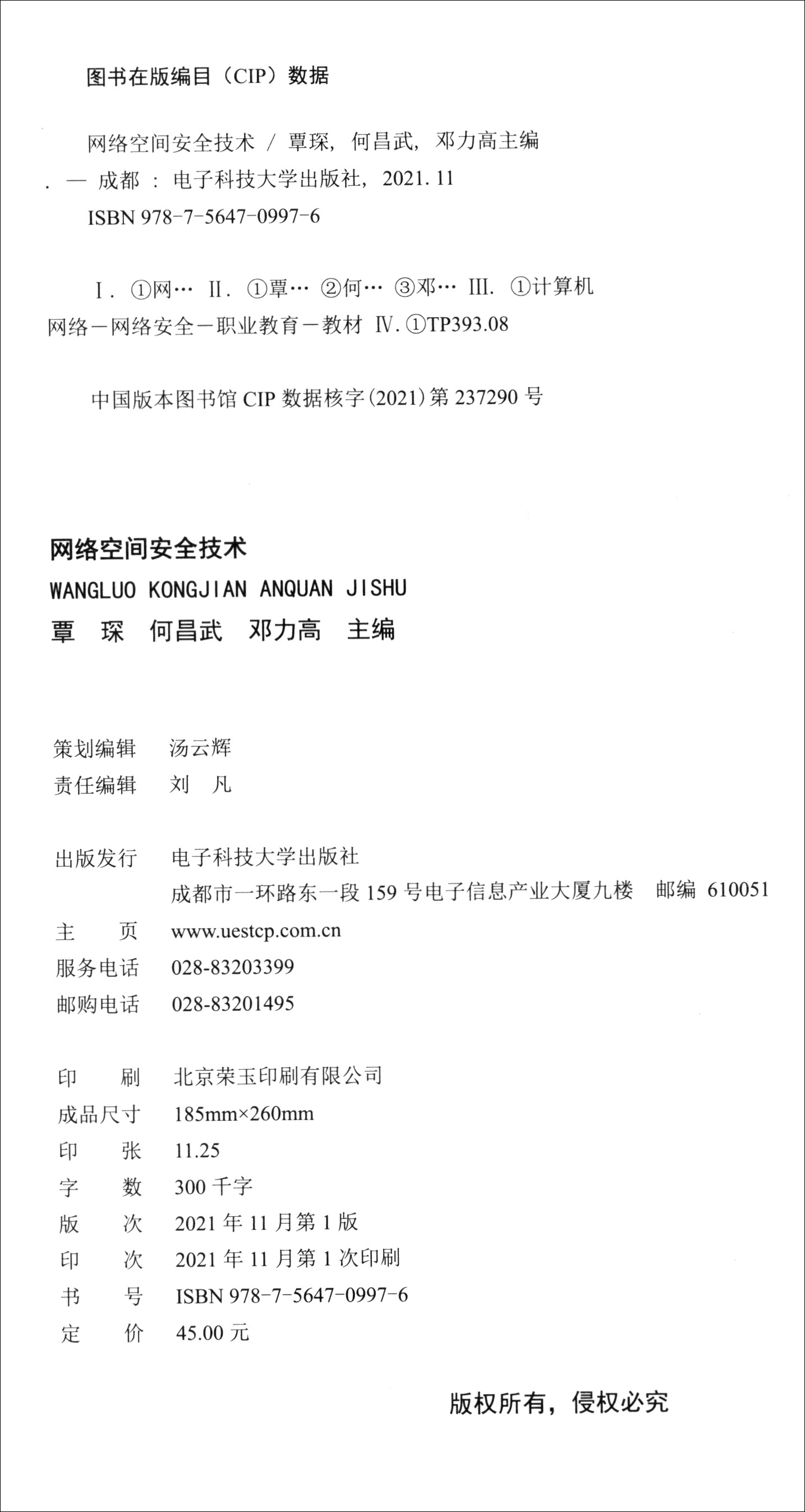 网络空间安全技术(计算机类21世纪应用型人才系列教材)详情图