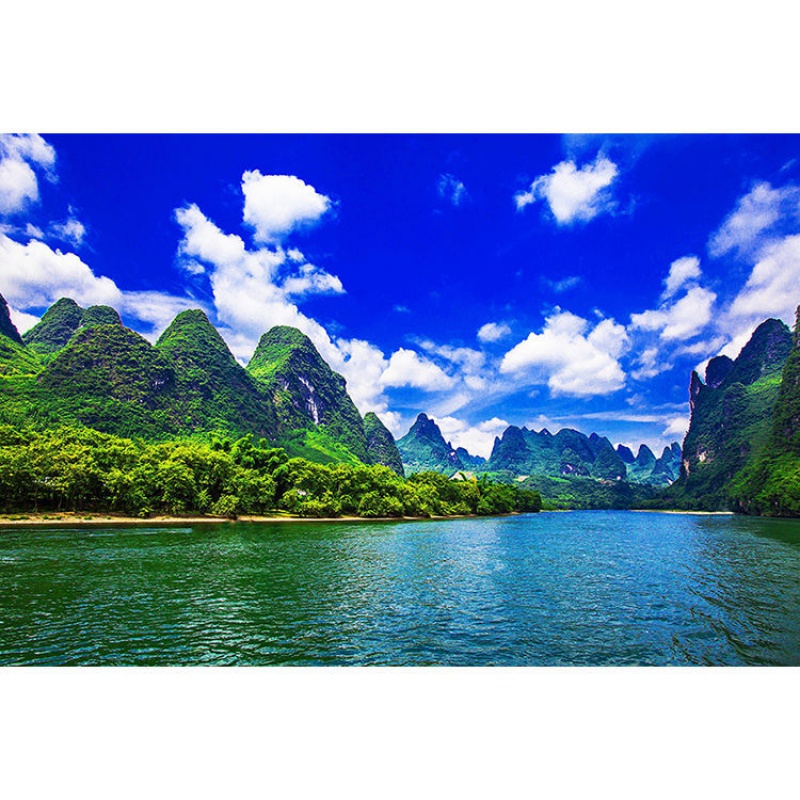 比琳姆桂林山水流水生财客厅装饰画简约清新自然风景沙发背景墙贴山水