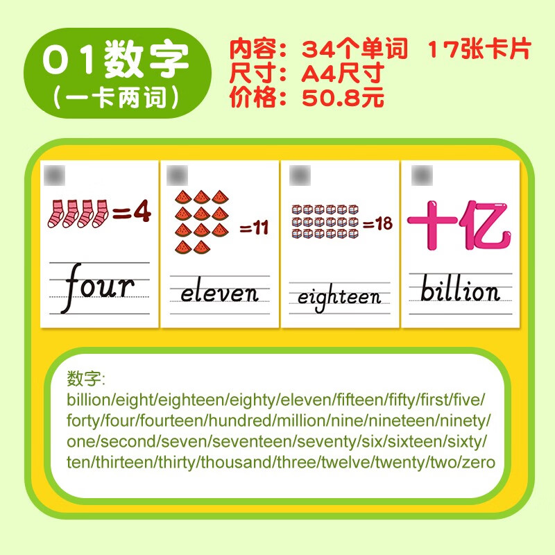 26个ABC英文字母英语数字大卡片早期启
