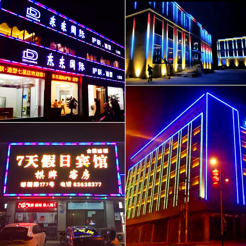灯led数码管七彩护栏管户外 防水线条灯广告门头单色跑马灯霓虹灯管