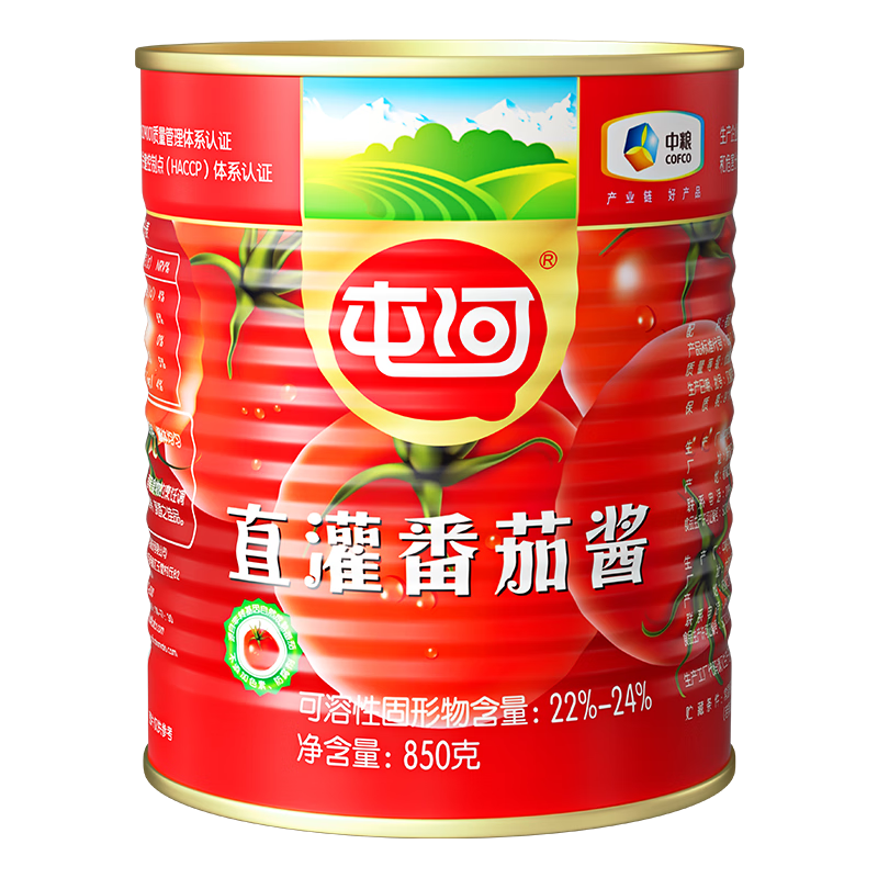屯河中糧新疆番茄醬850g罐裝家用低脂番茄膏火鍋意面醬西紅柿罐頭 番茄醬850g