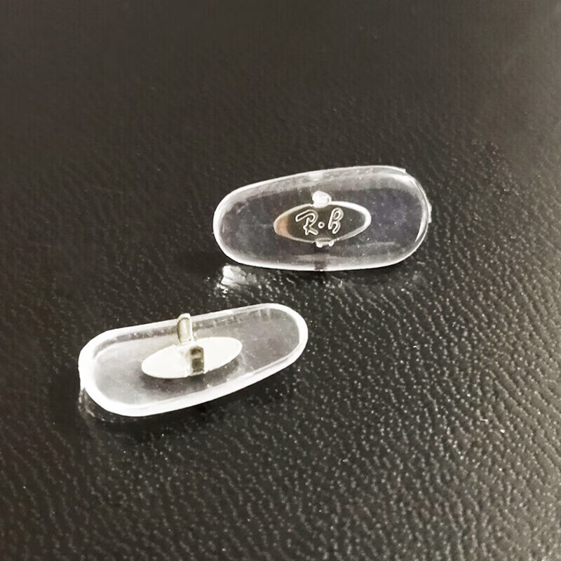 ban)卡式鼻托 rb硅胶防滑鼻垫眼镜卡扣式软鼻托雷朋太 卡式银色1对