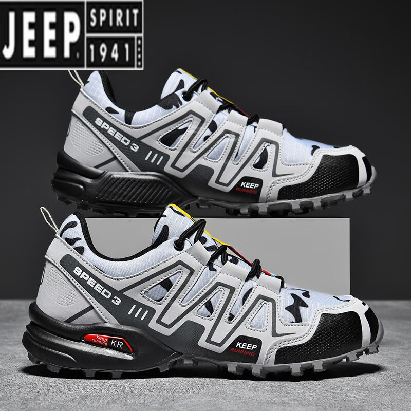 吉普(jeep)男鞋2024新款登山鞋网鞋夏季透气运动鞋男鞋户外爸爸鞋旅游