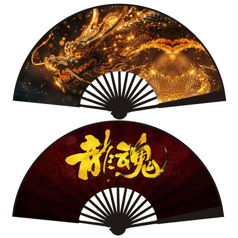 天颛旗开得胜金榜题名高考必胜扇子国潮10寸学生状元扇古风折扇绢布