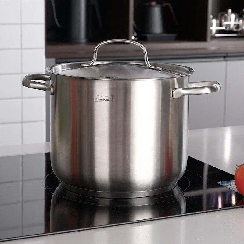 momscook不锈钢汤锅304不锈钢深汤锅深烧锅 德国工艺