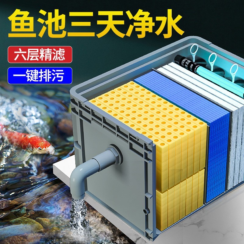 疯狂水草fksc鱼池过滤器水循环系统装置鱼塘养鱼设备室外大型水池周转
