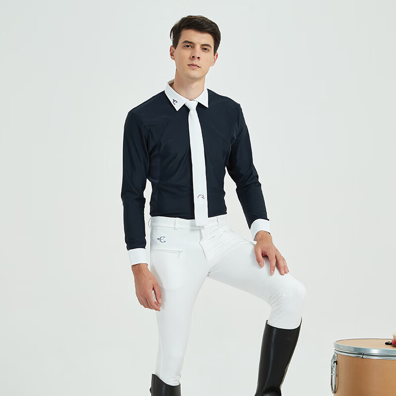 baslong男士骑士服马术装备长袖马术t恤polo衫秋季薄款透气骑马装备