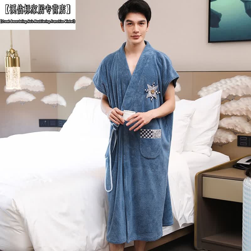 男士浴巾穿戴式 男士浴袍可穿浴巾男款裹巾大人2024新款比全棉吸 男士