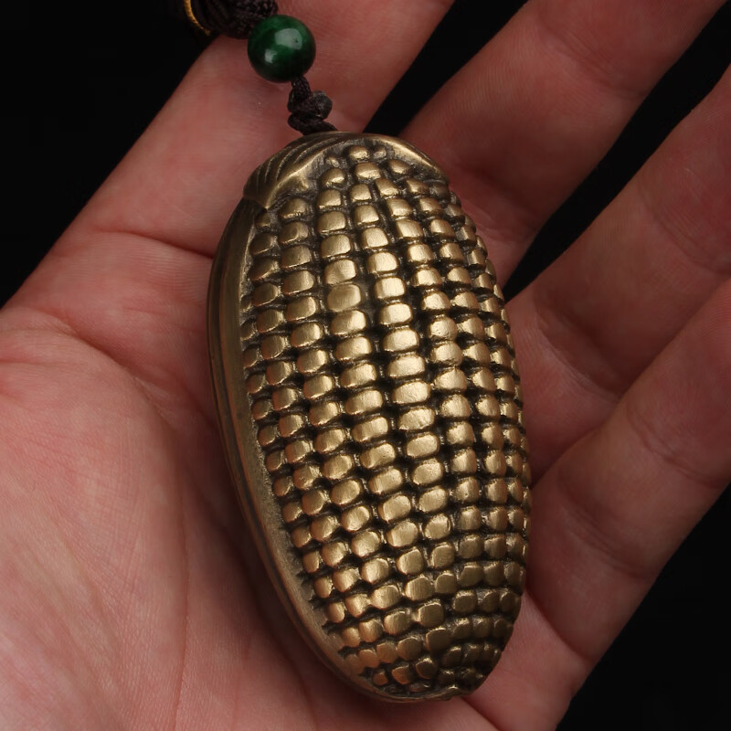 可颖文玩玉米黄铜手把件男士随身把玩金玉堂挂件解压盘玩女礼物 金玉